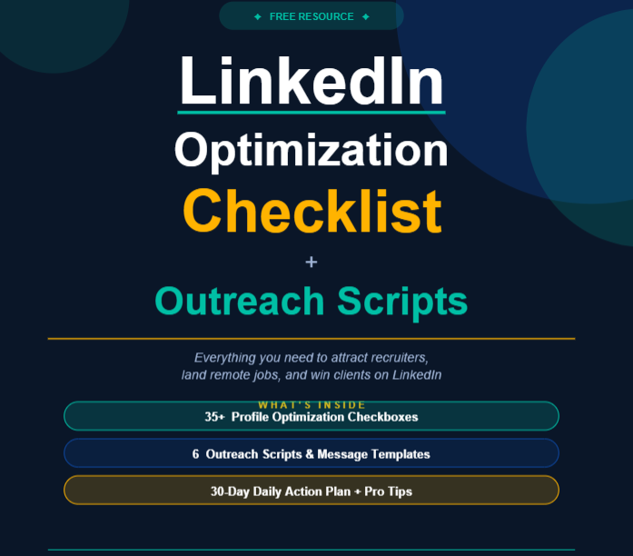 LinkedIn Optimization Checklist + Outreach Scripts